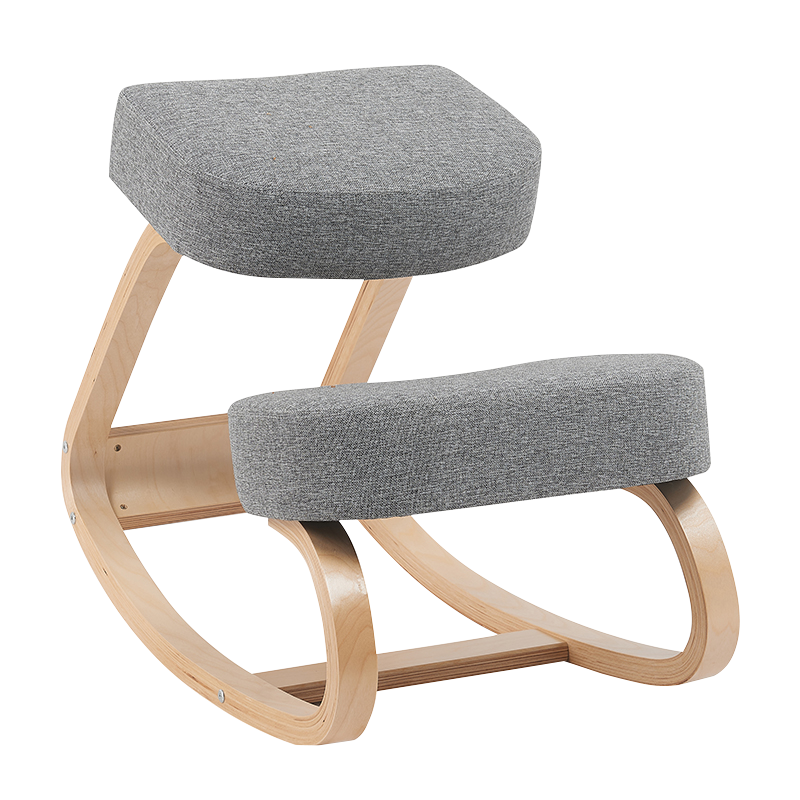 Grey Ergonomic Wooden Rocking Kneeling Chair(GY-040)