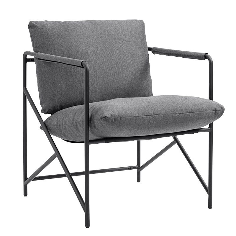 Grey Metal Frame Upholstered Leisure Accent Chair (Y-C37)