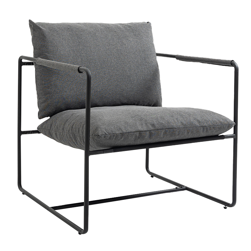 Grey Iron Frame Single Upholstered Armchair Sofa(Y-C38)