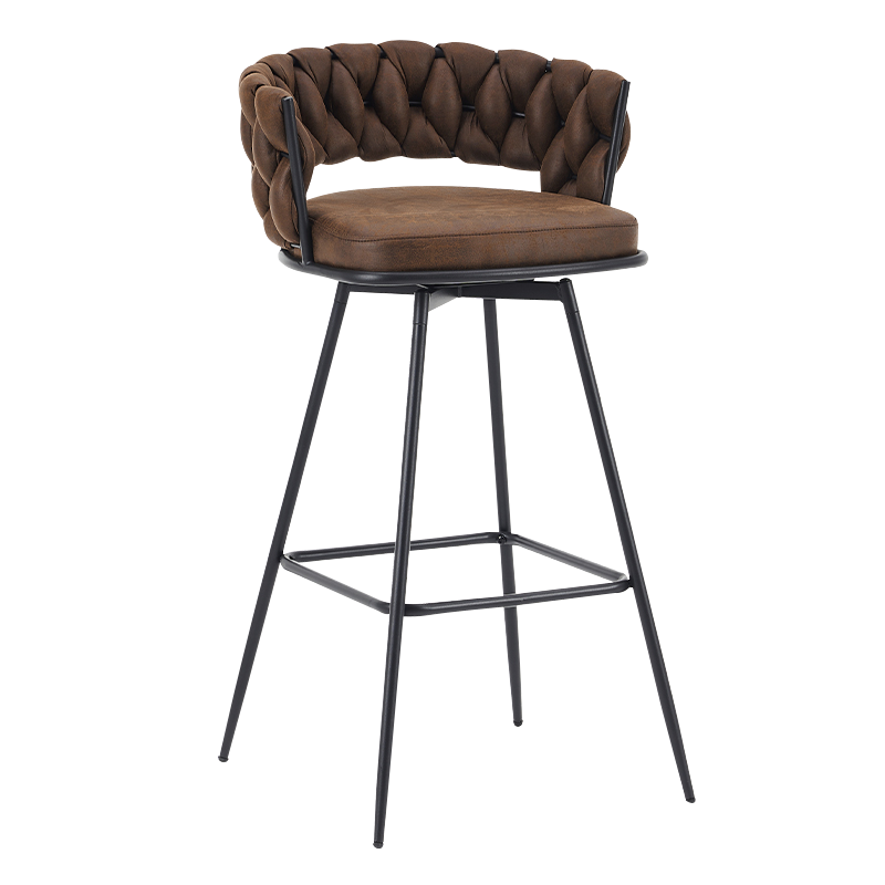 Brown Swivel Metal Low-Back Counter Stool Armchair(Y-C47)